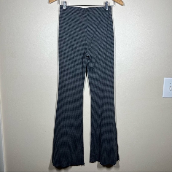 Aerie American Eagle Gray Houndstooth Flare Pull On Pants Womens Size XS - Picture 6 of 8